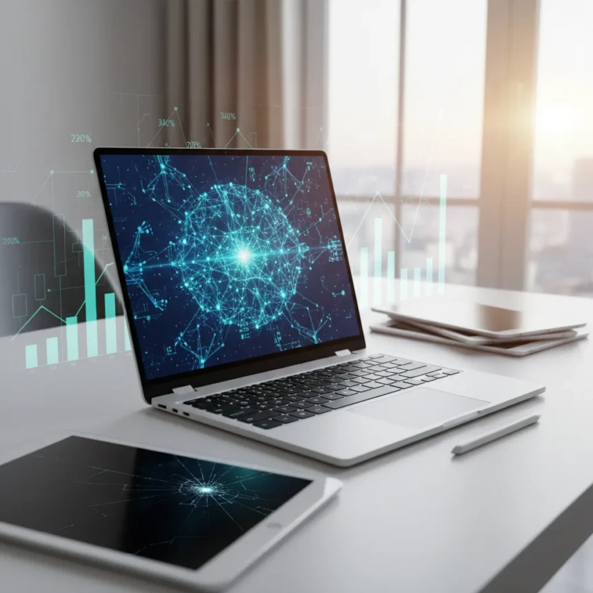 2-in-1 laptop market surges despite tablet competition — AI-generated illustration