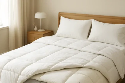 3-in-1 duvets transform sleep by eliminating seasonal switching — AI-generated illustration