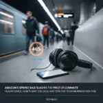 46% off commute headphones that actually work — AI-generated illustration