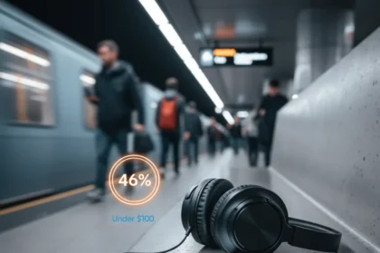 46% off commute headphones that actually work — AI-generated illustration