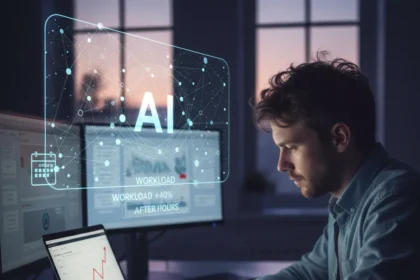 AI is quietly expanding the work week beyond 9 to 5 — AI-generated illustration