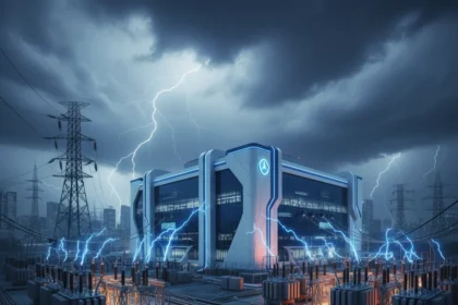 AI chip fabs face electrical infrastructure crisis — AI-generated illustration