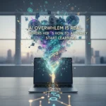 AI overwhelm is real — AI-generated illustration