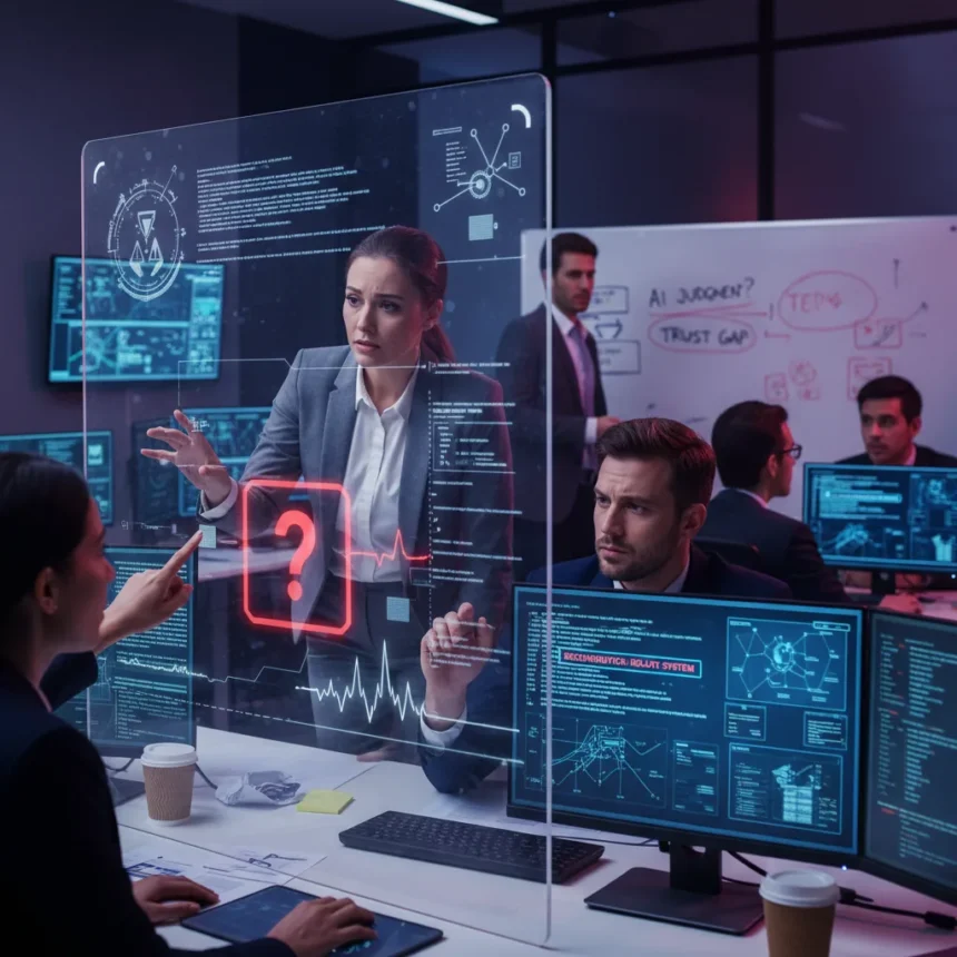 AI-driven SOC tools face a trust crisis with human analysts — AI-generated illustration