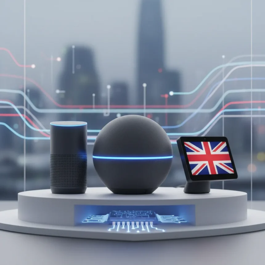 Amazon Echo devices get AI acceleration in UK rollout — AI-generated illustration
