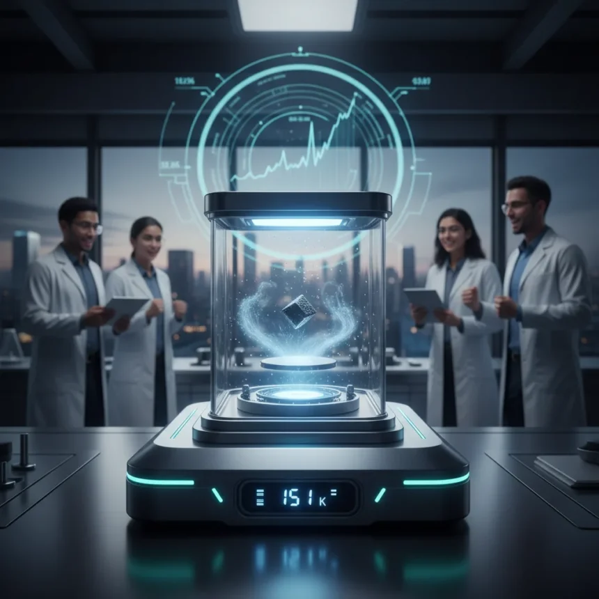 Ambient-pressure superconductivity record breaks 33-year stalemate — AI-generated illustration