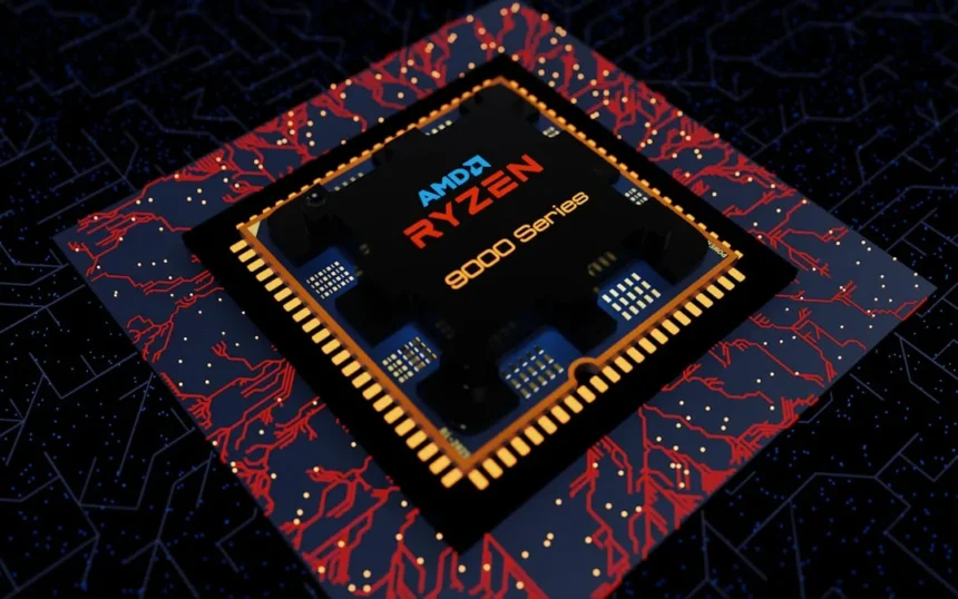 Amd ryzen 9000 series processor on a circuit board