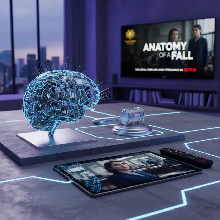 Anatomy of a Fall arrives on Netflix as the legal thriller you need to watch — AI-generated illustration