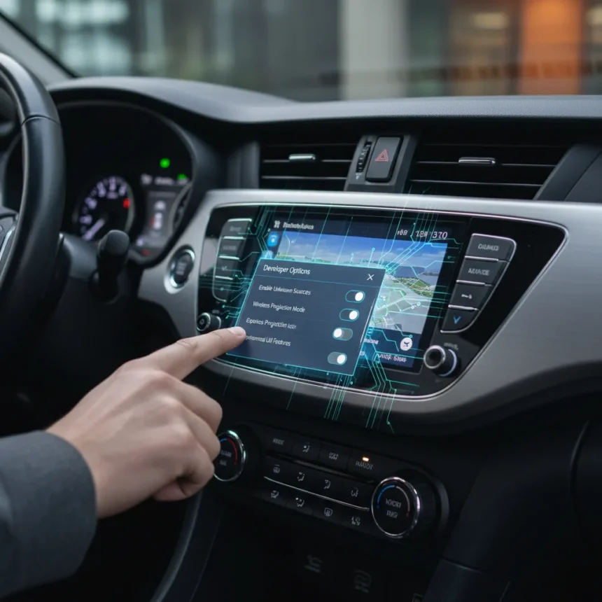 Android Auto hidden settings unlock features most drivers never find — AI-generated illustration