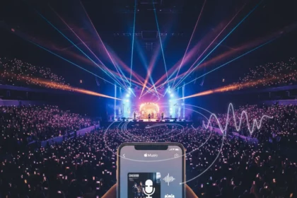 Apple Music concert discovery is iOS 26.4's killer feature — AI-generated illustration