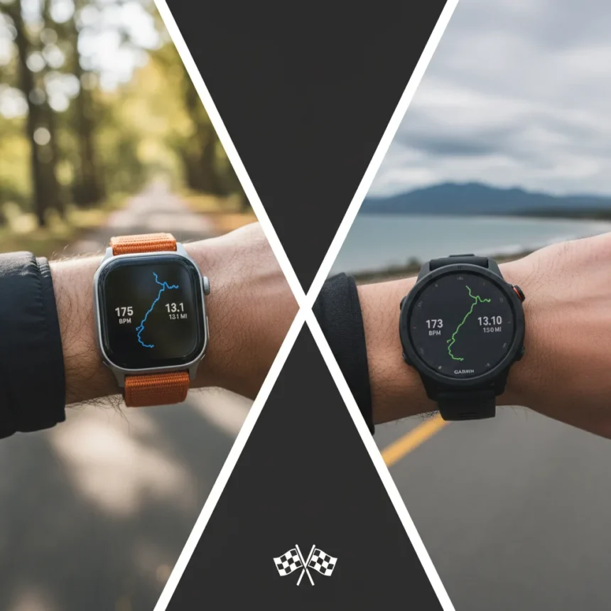 Apple Watch Ultra 3 vs Garmin Forerunner 970: GPS test winner — AI-generated illustration