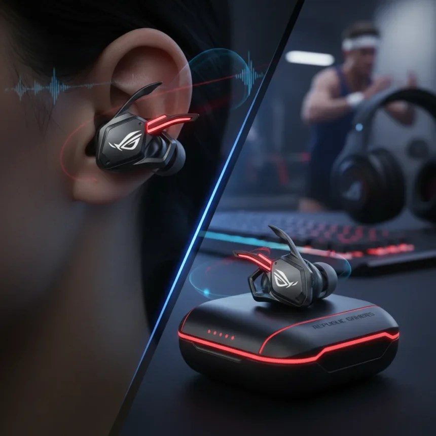 Asus ROG Cetra Open earbuds impress with sound but alienate with looks — AI-generated illustration