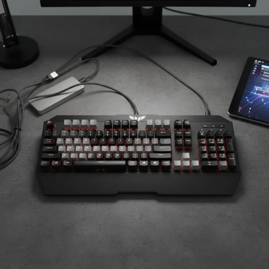 Asus TUF Gaming K3 Gen II: Elite switches can't fix flawed design — AI-generated illustration