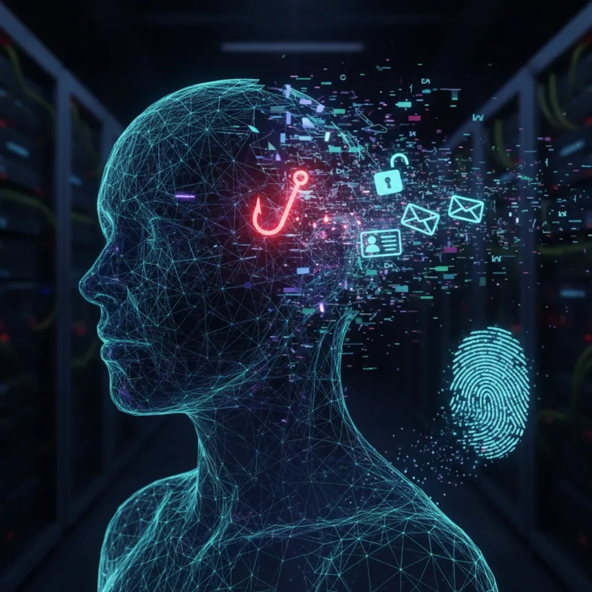 Aura data breach exposes 900,000 records via employee vishing — AI-generated illustration