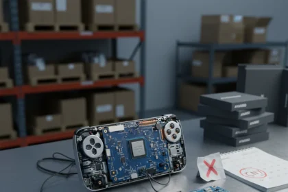 AYANEO Next 2 Shelved: Supply Chain Reality Hits Premium Handheld — AI-generated illustration