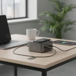 Baseus Nomos NH21 6-in-1 charger declutters desks with dual retractable cables — AI-generated illustration