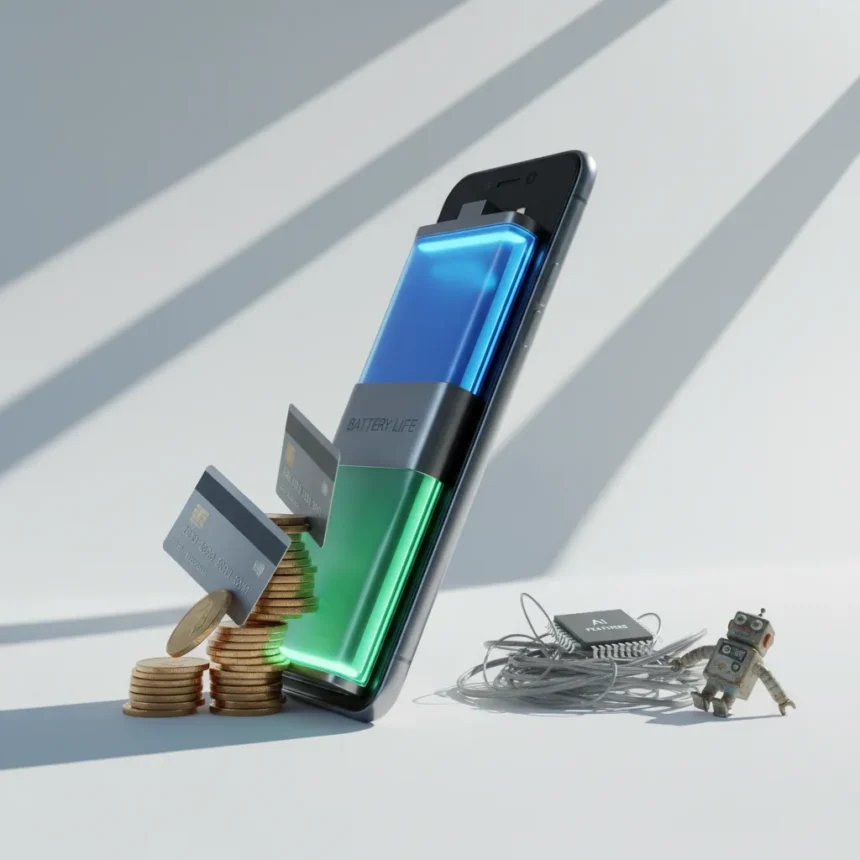 Battery life dethroned price as smartphone buyers' top priority — AI-generated illustration