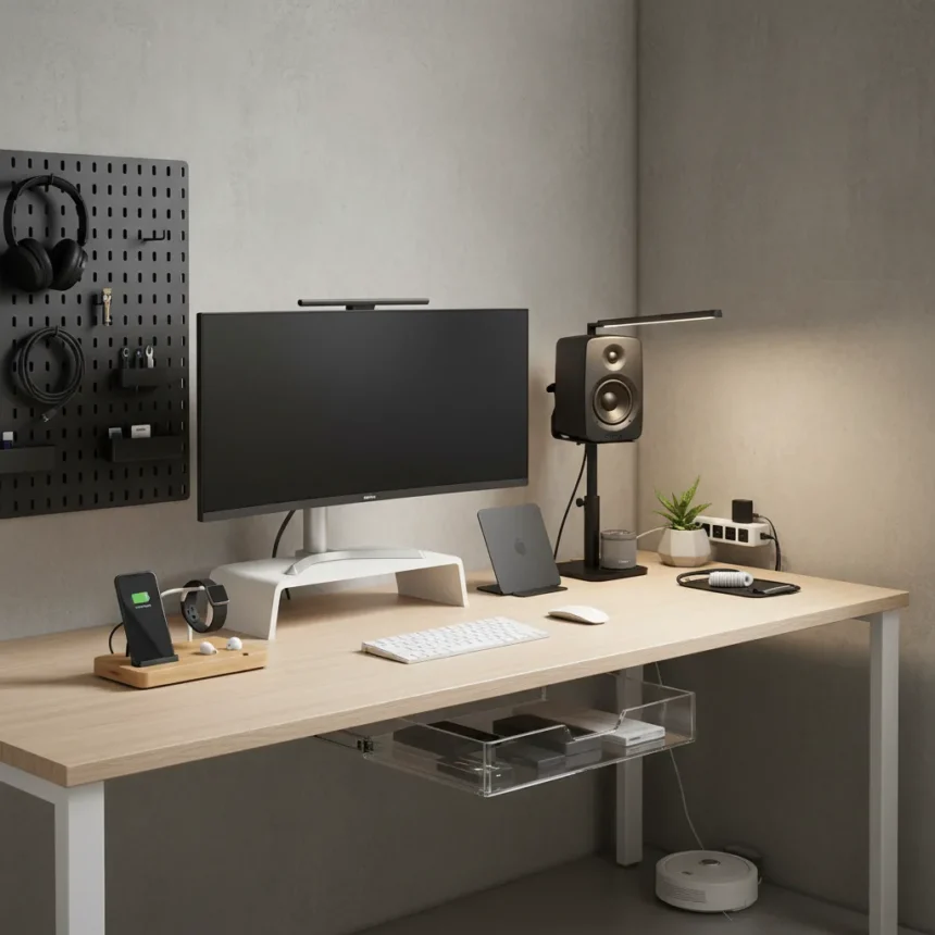 12 PC and desk accessories that actually reduce clutter — AI-generated illustration