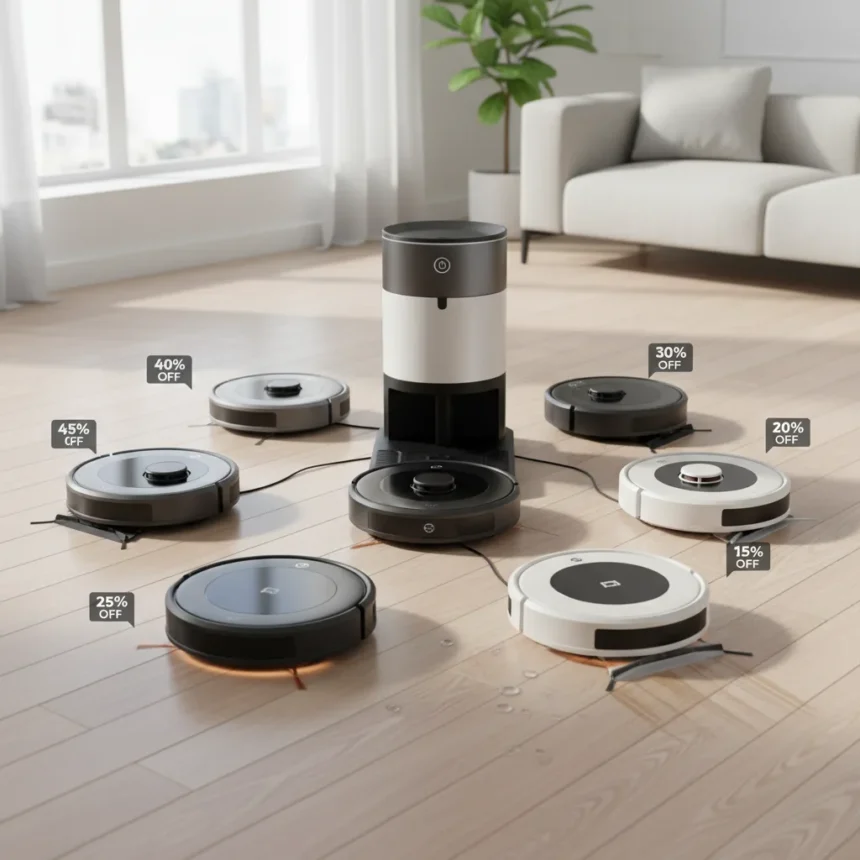 Best robot vacuum deals: 7 models with up to 45% off — AI-generated illustration