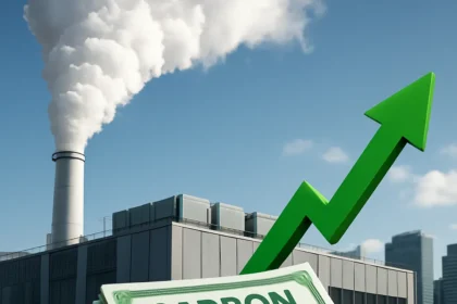 Big Tech Carbon Credit Surge Exposes the AI Emissions Problem — AI-generated illustration