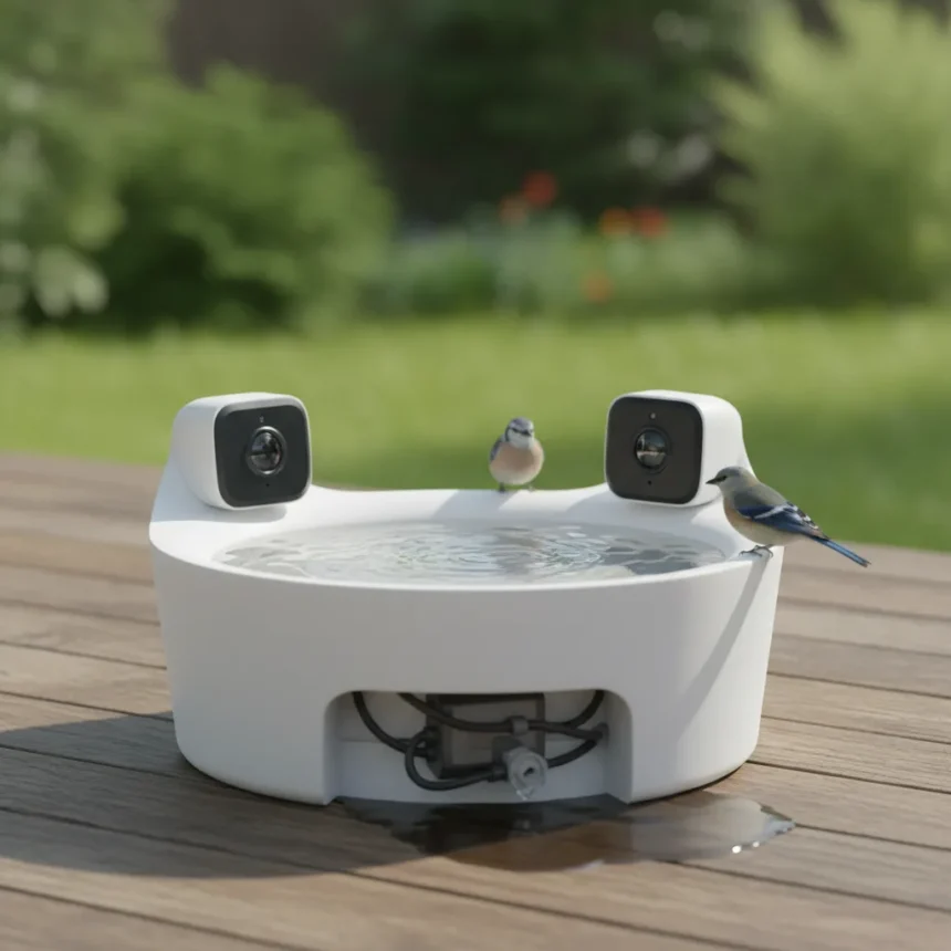Birdfy Bird Bath Pro Review: Entertaining but Flawed — AI-generated illustration