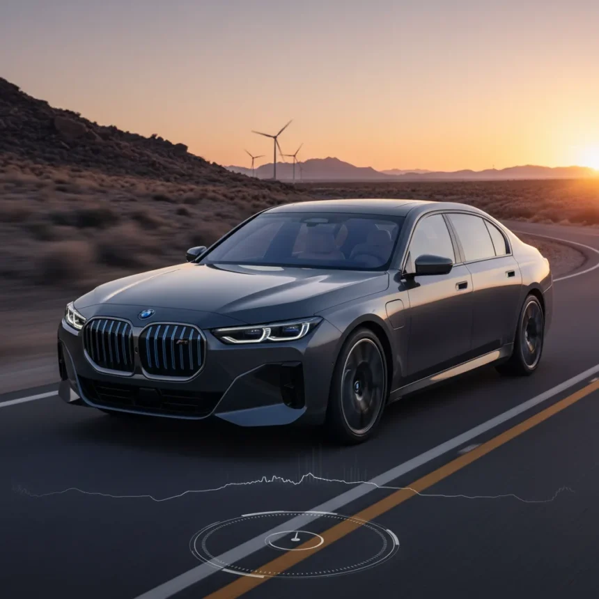 BMW i7 M70 xDrive: $192K Electric Sedan Trades Speed for Heft — AI-generated illustration