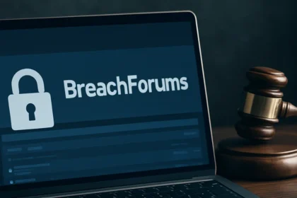 BreachForums shutdown marks end of major cybercrime marketplaces — AI-generated illustration