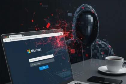 No-code app builder Bubble.io hijacked for Microsoft phishing — AI-generated illustration