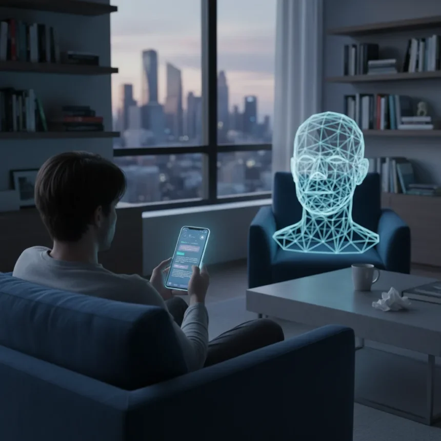 ChatGPT confessions reveal why users treat AI as therapist — AI-generated illustration