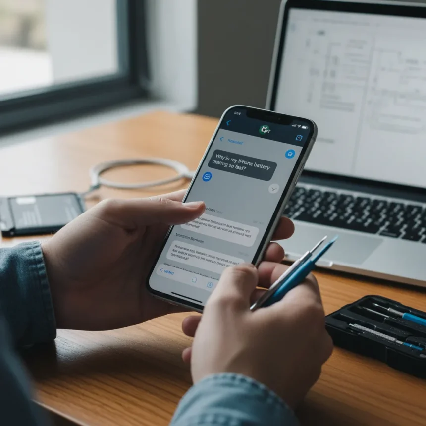 Using ChatGPT to fix battery drain actually works — AI-generated illustration