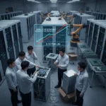 China's AI chip lag widens as demand strains supply chains — AI-generated illustration