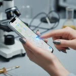 Conductive nail polish turns fingernails into phone stylus — AI-generated illustration