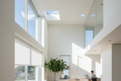 Daylighting strategies cut electricity bills without renovations — AI-generated illustration