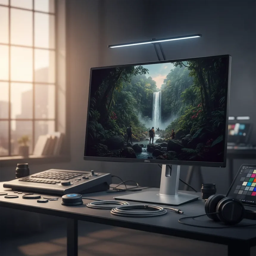 Dell UltraSharp U3226Q redefines reference monitors for creators — AI-generated illustration