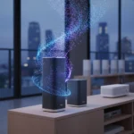 Denon Home speakers challenge Sonos with native Dolby Atmos — AI-generated illustration