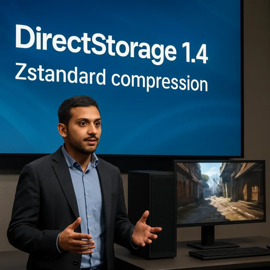 DirectStorage 1.4 Brings Zstandard Compression to PC Gaming at GDC 2026 — AI-generated illustration