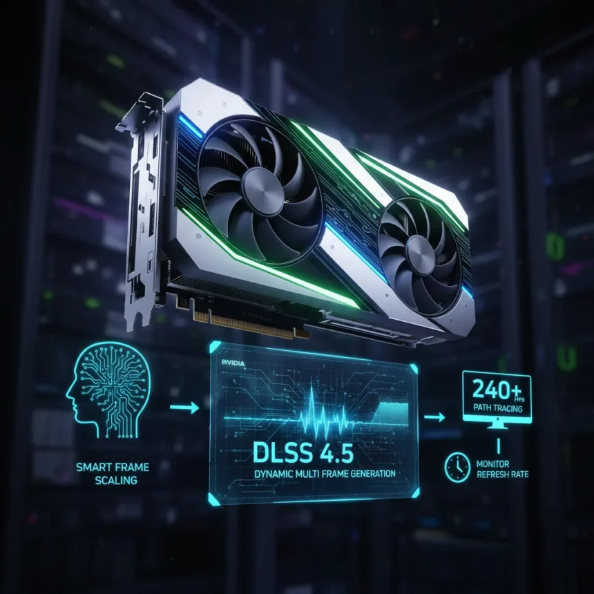 DLSS 4.5 Dynamic Multi Frame Generation: Nvidia's Smart Frame Scaling — AI-generated illustration