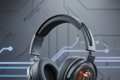 Écoute TH1 wireless headphones pack vacuum tubes into audiophile over-ears — AI-generated illustration