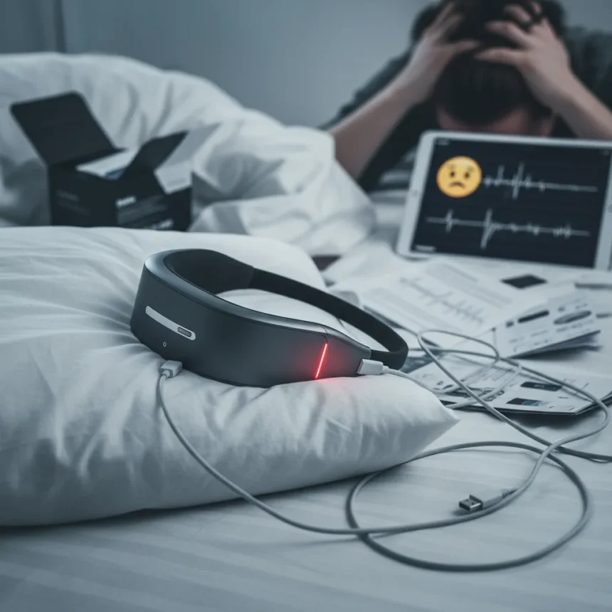 Elemind sleep headband promises rest, delivers frustration — AI-generated illustration