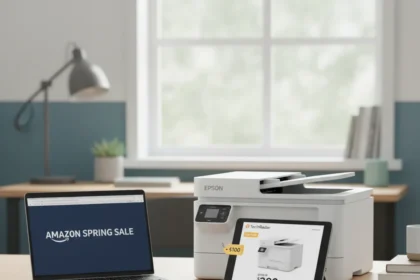 Epson EcoTank home office printer drops $100 in Amazon Spring Sale — AI-generated illustration