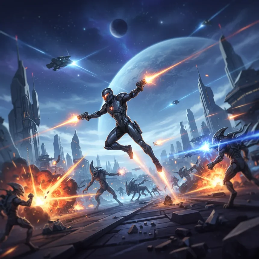 Exodus Trailer Reveals Explosive Combat as Mass Effect Devs Tease 2027 — AI-generated illustration
