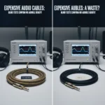 Expensive audio cables waste money, science confirms — AI-generated illustration