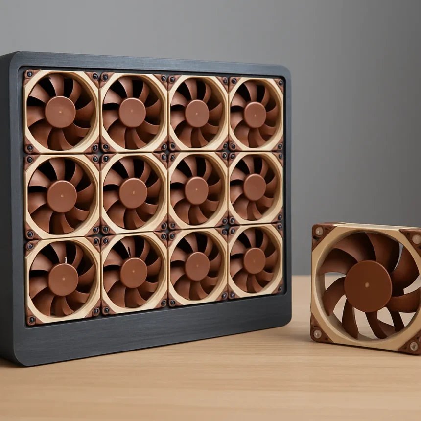 15-Fan 'Fanhattan Project' Matches Noctua Performance—At Triple the Noise — AI-generated illustration