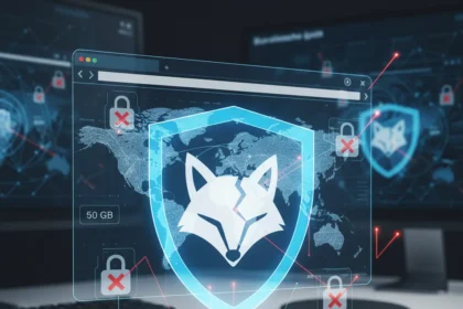 Firefox's free built-in VPN: 50 GB monthly, but with real limits — AI-generated illustration