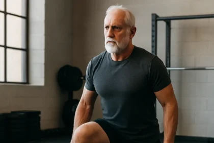 Functional exercises for full-body strength at 68 — AI-generated illustration