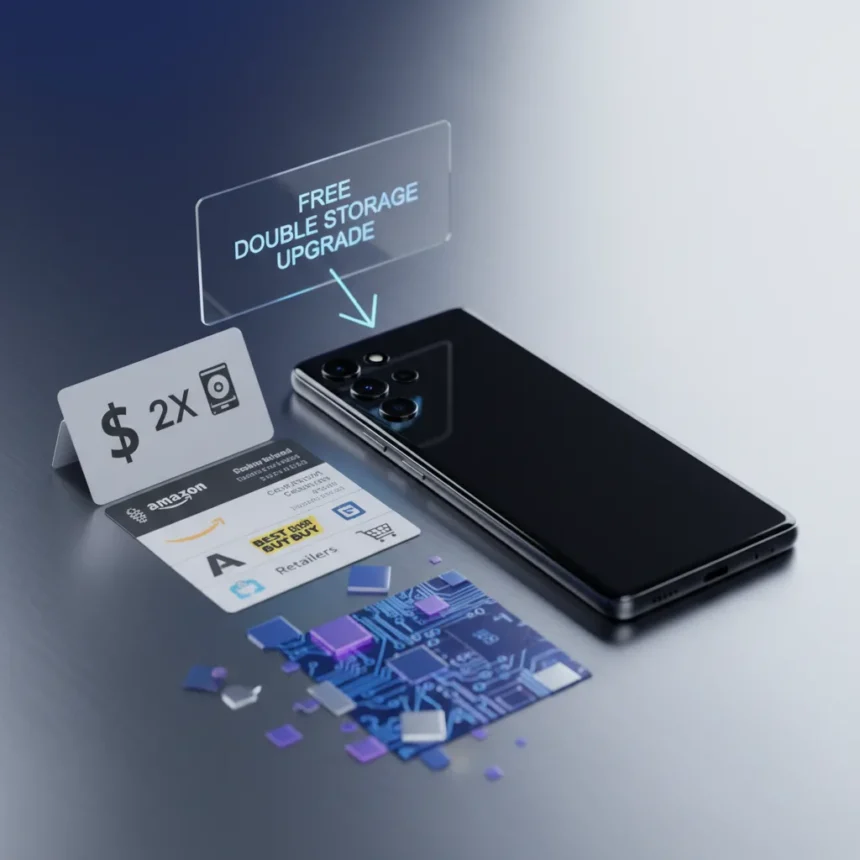 Samsung Galaxy S26 storage upgrade deal stacks with coupons for max savings — AI-generated illustration