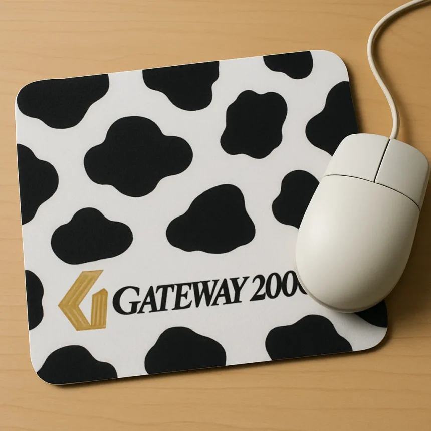 Gateway 2000's Cow-Spotted Nostalgia Still Resonates Decades Later — AI-generated illustration