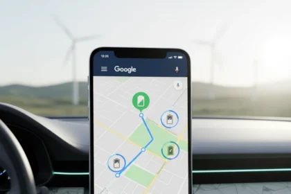 Google Maps EV charging update fixes range anxiety for 350+ models — AI-generated illustration