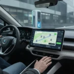 Google Maps EV trip planning now works in Android Auto — AI-generated illustration