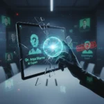 Grammarly's Expert Review failure exposes AI identity theft problem — AI-generated illustration